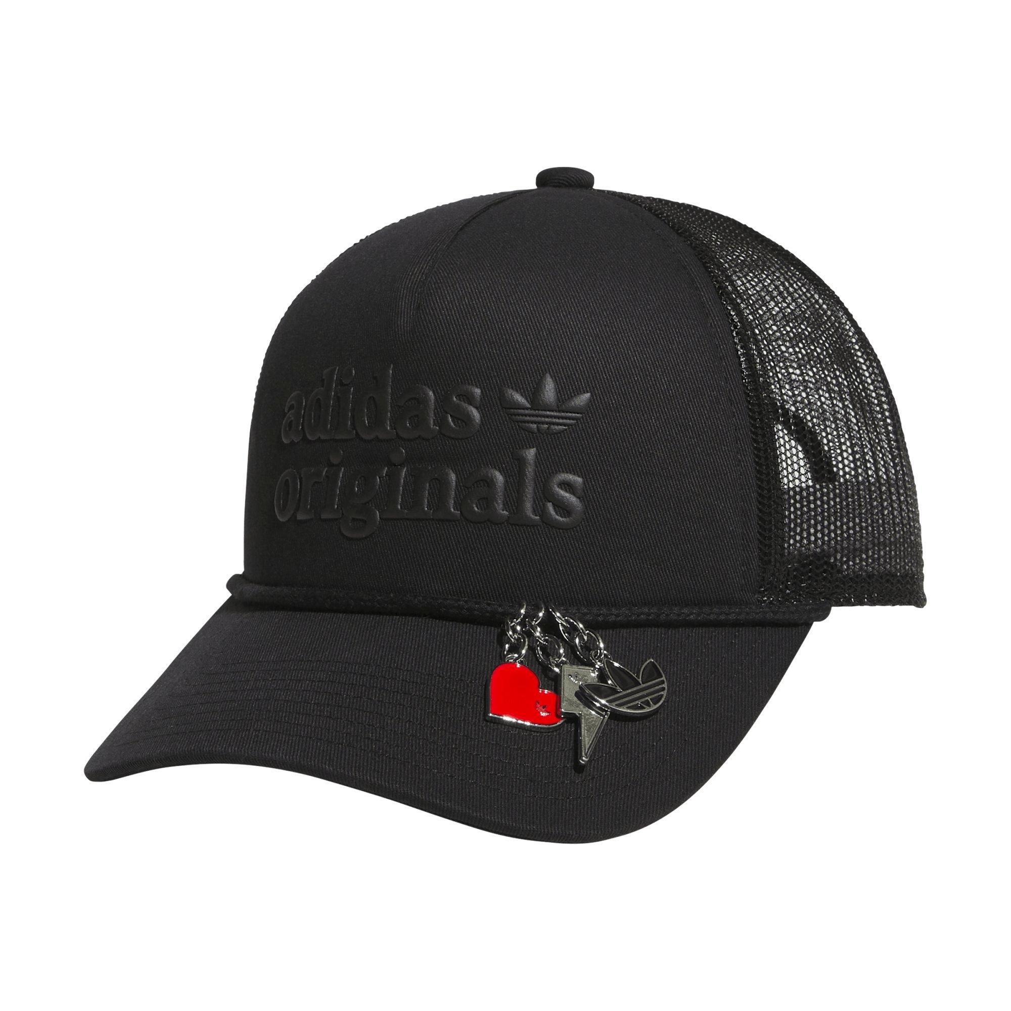 adidas Pendant Adjustable Trucker Hat-Black - BLACK